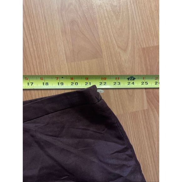 Laura Scott Brown Pleated Cropped Dress Pants Capri Women’s Plus 24W - Picture 6 of 7